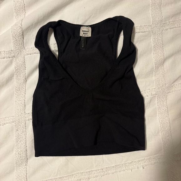 Sunday Best Ribbed Crop Tank — Size S — Black - Picture 1 of 3
